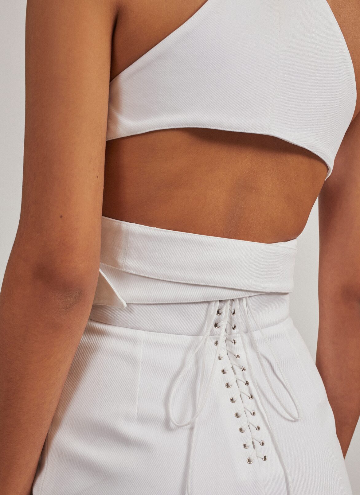 Edition 2004 The Corset Pants in cotton gabardine ALAÏA WHITE EDITION 2004 THE CORSET PANTS IN COTTON GABARDINE